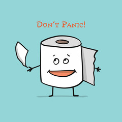 Toilet Paper. Funny Character isolated for your design