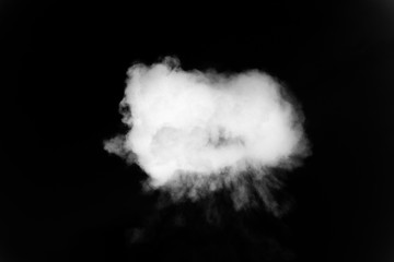 white smoke or cloud isolated on black background