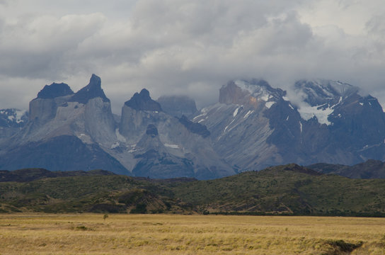 Cordillera Paine In Torres Del Paine National Park.