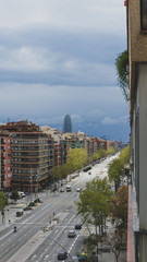 Views of Barcelona and the Agbar tower from the balcony