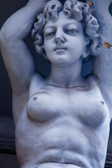 Obraz premium Olympic goddess of love in antique mythology Aphrodite (Venus). Fragment of ancient stone statue.