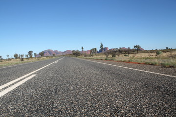 Isolated and unused road in the bushed of Australia