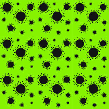 Green Microbe Virus Seamless Pattern