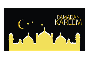 Ramadan Mubarak poster banner colored design