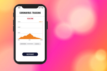 Corona Virus Tracking Mobile Application Screen. 