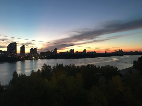 sunset on the river