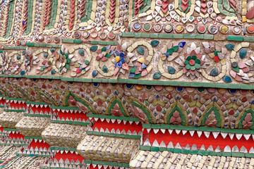 Detail of decorative ceramic work - Grand Palace - Bangkok