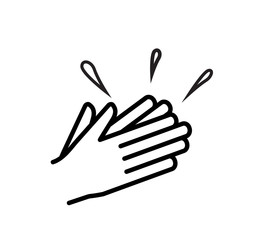 Applause hands icon isolated on white background. Simple flat pictogram for web. Vector eps10 stock illustration.