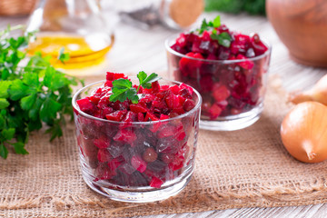 Beetroot salad vinaigrette