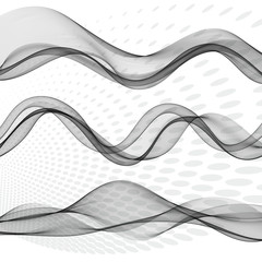 set of abstract gray wave smoke transparent wavy design purple vector eps10