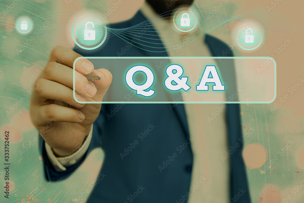 Aufkleber handwriting text writing q and a. conceptual photo a period of time or an occasion when someone answ