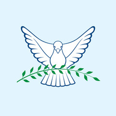 Dove Of Peace. Flying pigeon. Dove Logo. Volunteering concept. Vector illustration