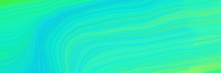 smooth beautiful futuristic banner with bright turquoise, pastel green and medium aqua marine color. modern soft swirl waves background illustration
