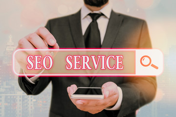 Handwriting text Seo Service. Conceptual photo techniques and procedures to increase the website...