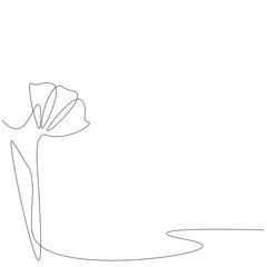 Flower line drawing vector illustration