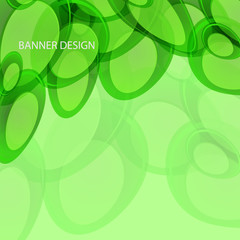 Abstract shapes vector background green bubbles transparent