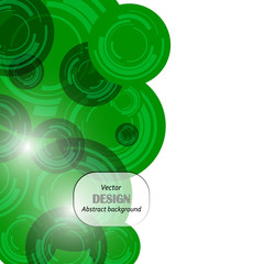 abstract green background with circle ring pattern vector