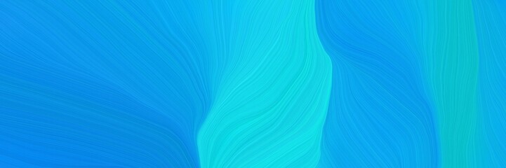 smooth landscape banner with waves. modern curvy waves background design with dodger blue, dark turquoise and bright turquoise color