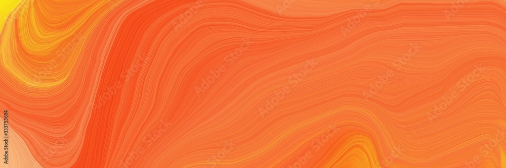 Poster smooth landscape banner with waves. modern waves background design with tomato, orange red and vivid