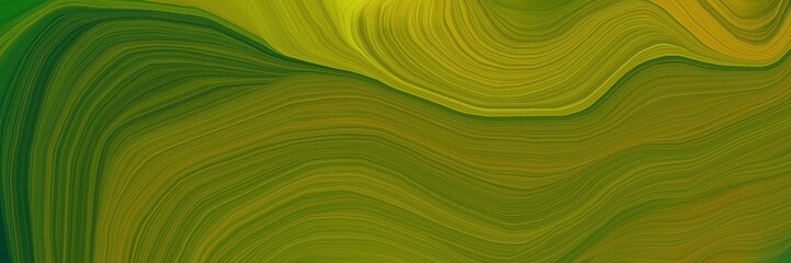 elegant futuristic banner background with olive, very dark green and dark golden rod color. curvy background illustration