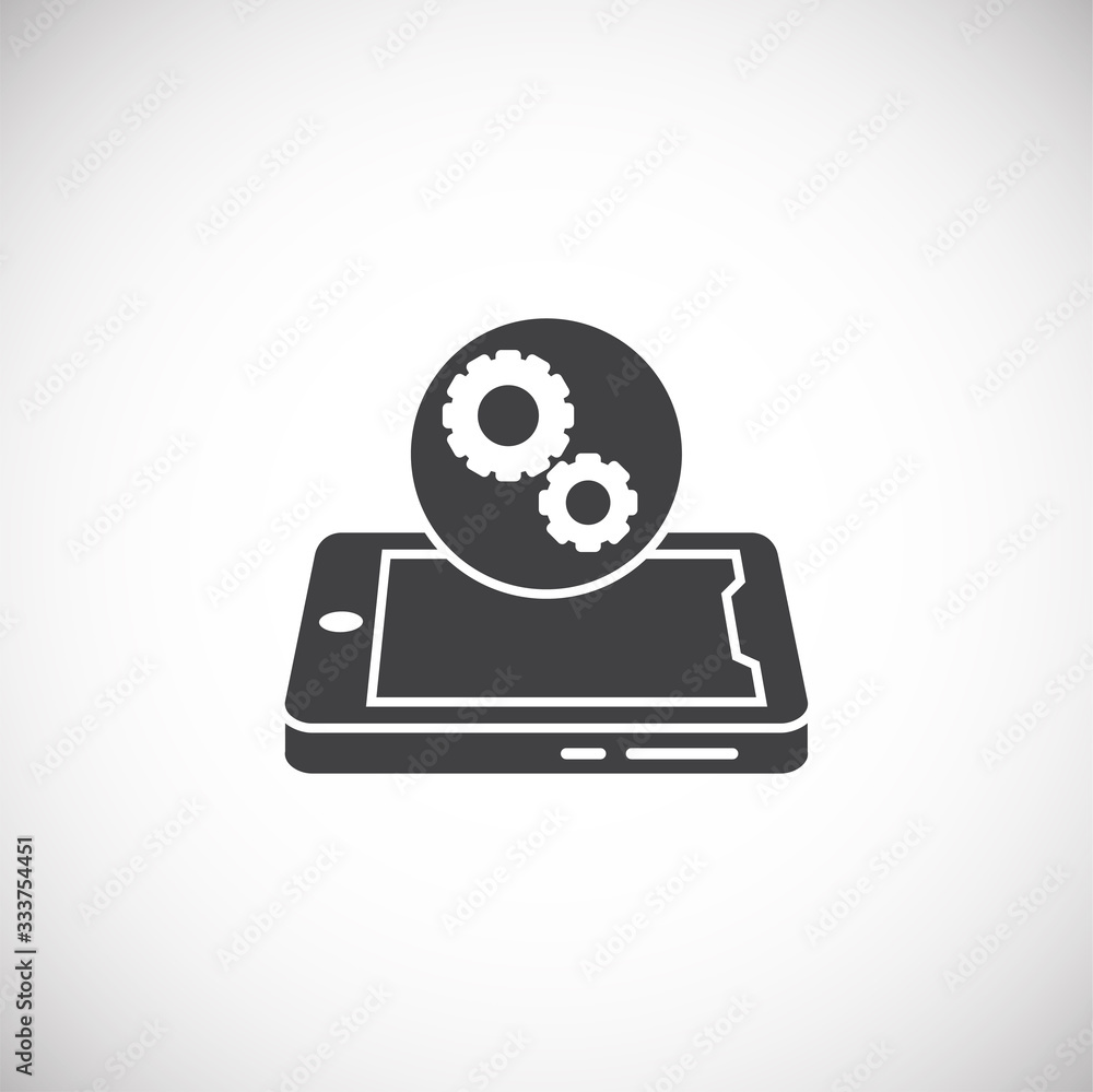 Poster phone fix related icon on background for graphic and web design. creative illustration concept symbo