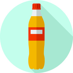 flat design vector illustration of a bottle of soda 