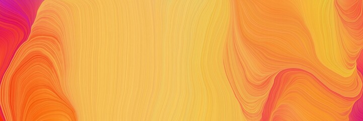 smooth futuristic banner with waves. modern curvy waves background illustration with pastel orange, crimson and tomato color