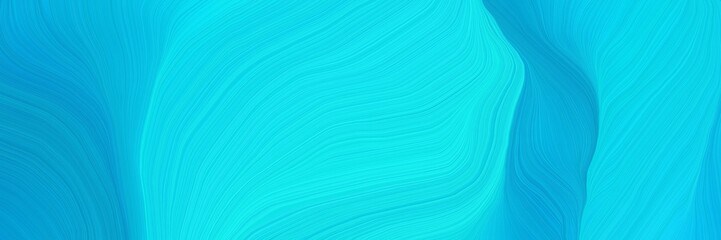 elegant landscape banner with waves. curvy background illustration with bright turquoise, dark turquoise and light sea green color