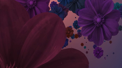 Abstract Creative Animation motion graphic of flowers backdrop background for your romance, love, valentines day projects...