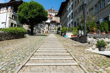 Fototapeta na wymiar Fribourg Stairs to Heaven