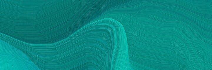 elegant futuristic banner background with teal, light sea green and dark cyan color. contemporary waves illustration