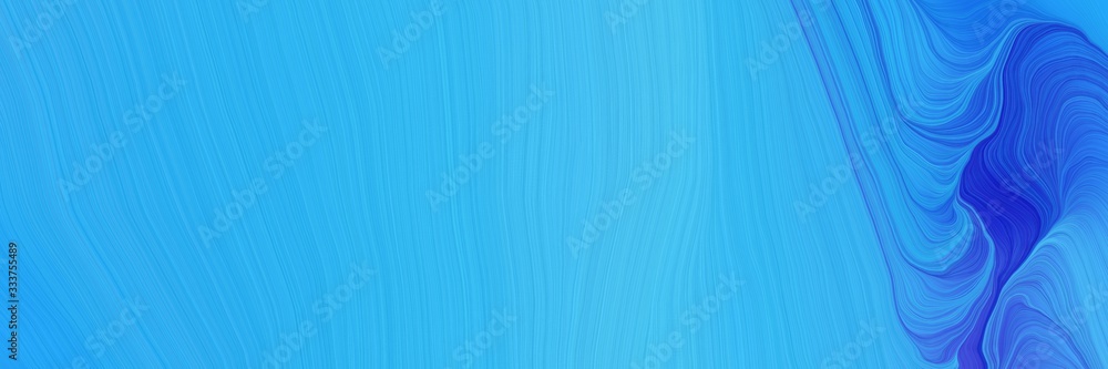 Poster smooth futuristic banner with waves. modern soft swirl waves background design with dodger blue, strong blue and royal blue color