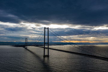 Obraz premium aerial view of fatih sultan mehmed bridge