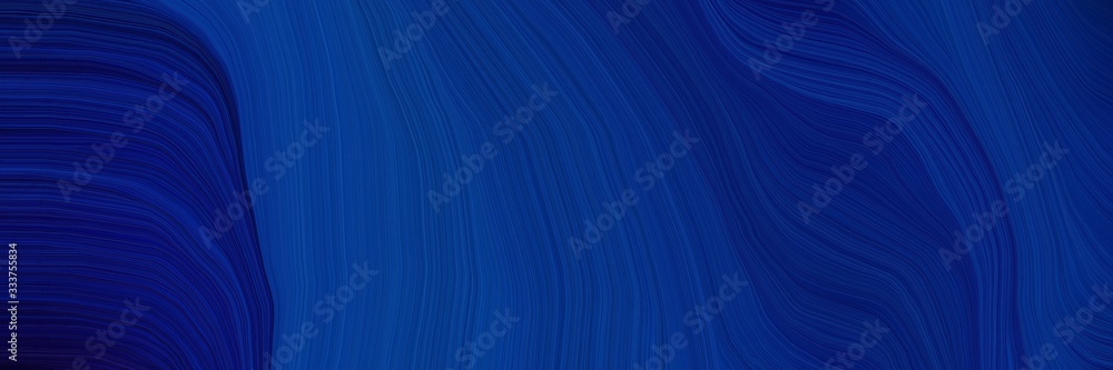 Aufkleber smooth landscape orientation graphic with waves. smooth swirl waves background design with midnight blue, strong blue and very dark blue color
