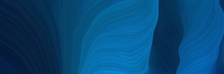 smooth futuristic background banner with very dark blue, strong blue and teal color. elegant curvy swirl waves background illustration