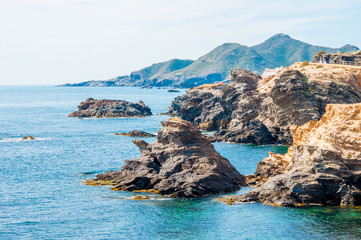 sea landscapes on the Mediterranean coast on summer days