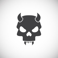Skull icon on background for graphic and web design. Creative illustration concept symbol for web or mobile app