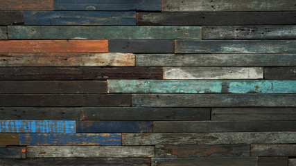 Decorative and colorful wood wall for Vintage background