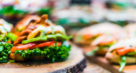 Freshly prepared sandwiches sold in fast food restaur