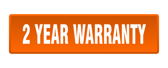 2 year warranty button. 2 year warranty square orange push button