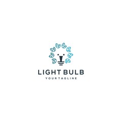 Lightbulb and leaf logo template