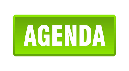 agenda button. agenda square green push button