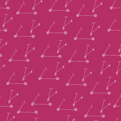 seamless pattern scooter background, simple design. doodle scooter. Vector hand drawn illustration