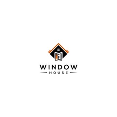window house logo design concept template.