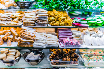 Food ingredients and dishes sold in a singapore restaurant