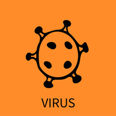 Virus or bacteria hand drawn icon. Coronavirus symbol. Simple doodle isolated illustration. Vector