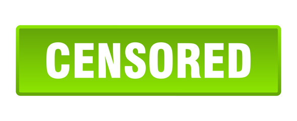 censored button. censored square green push button
