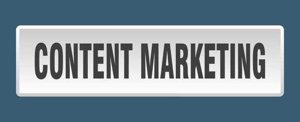 content marketing button. content marketing square white push button