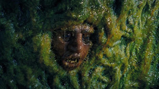 Rotating Around Man In Alien Structure