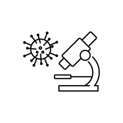 Viruses under the microscope line style icon